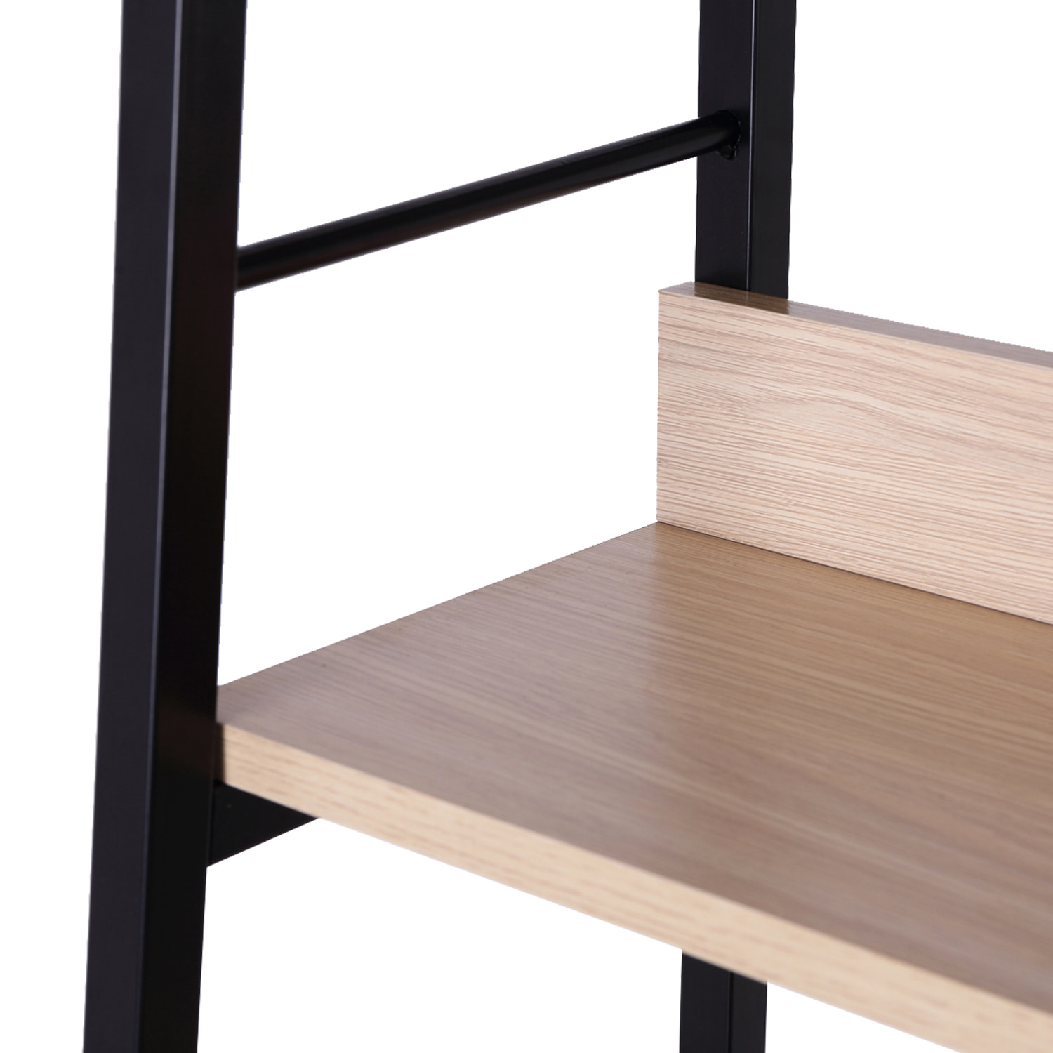 Étagère bibliothèque style industriel incliné 5 niveaux 70L x 35l x 150H cm coloris chêne clair noir