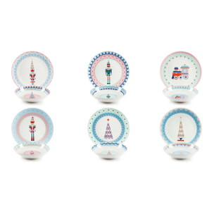 Servizio piatti 12 pezzi Excelsa - Xmas Sweet Pastels, porcellana bianca