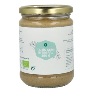 PLANETA HUERTO | Tahín Semi Integral Ecológico – Pasta de Sésamo Semi Integral con Beneficios Nutricionales Óptimos, Ideal para Diversas Preparaciones Culinarias, Envase de 350 g