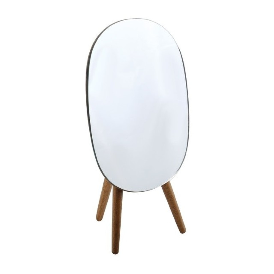 Miroir sur pied ovale Bois ALESIA Bois d'acacia Spirella