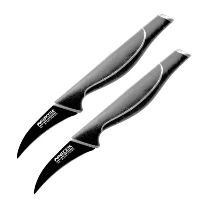 Ensemble de 2 Couteaux d'office 19 cm Nirosta Black Edition