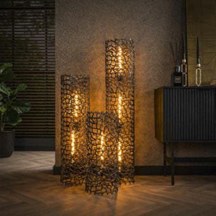Lampadaire décoratif en métal effet toile H 61 cm RALF