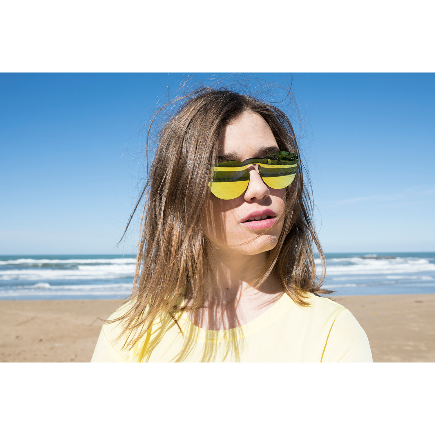 Gafas de sol OCEAN LONGBEACH - Amarilla espacial con patillas amarillo espacial / Amarilla espacial