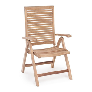 Poltrona reclinabile GALILEA in legno teak, pieghevole