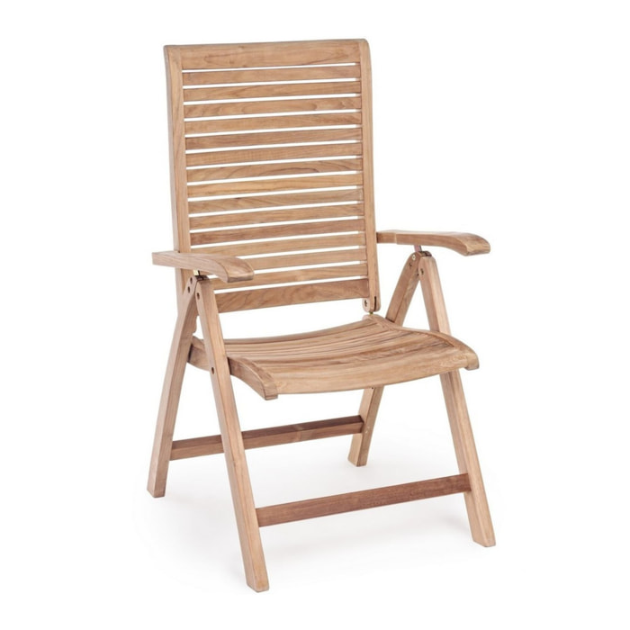 Poltrona reclinabile GALILEA in legno teak, pieghevole