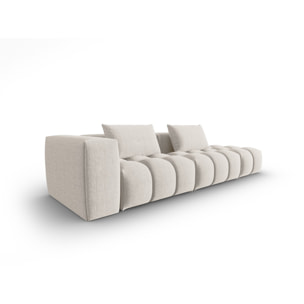 Canapé modulable droit "Lorella" 3 places en tissu structurel beige