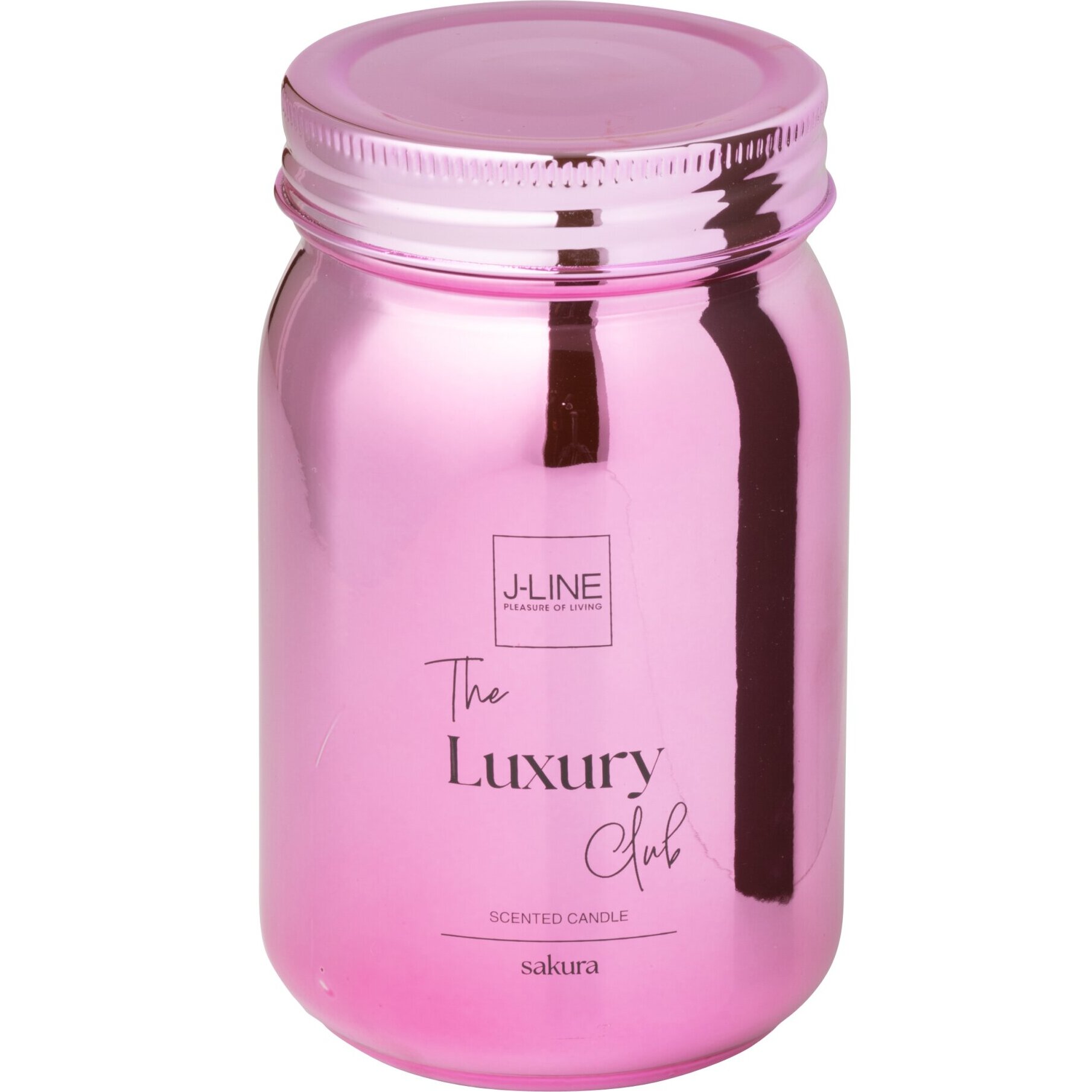 J-Line bougie parfumée Bocal - Sakura - verre - rose - 69H