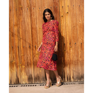 Vestido midi con mangas