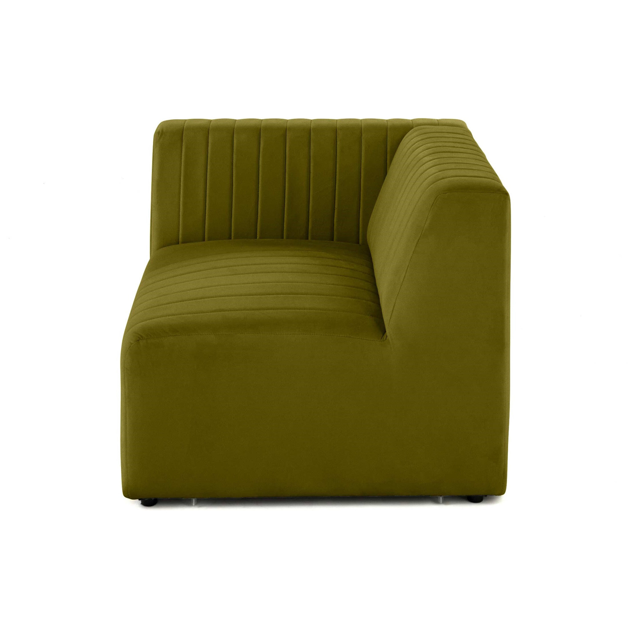Nova - module d'assise gauche - en velours - Vert Olive