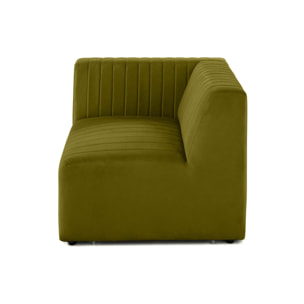 Nova - module d'assise gauche - en velours - Vert Olive