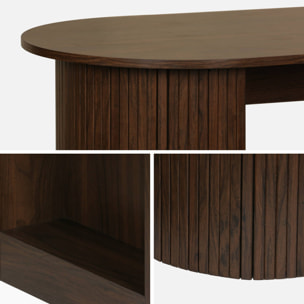 Table bar, table haute de cuisine décor bois avec rangements WALLIS