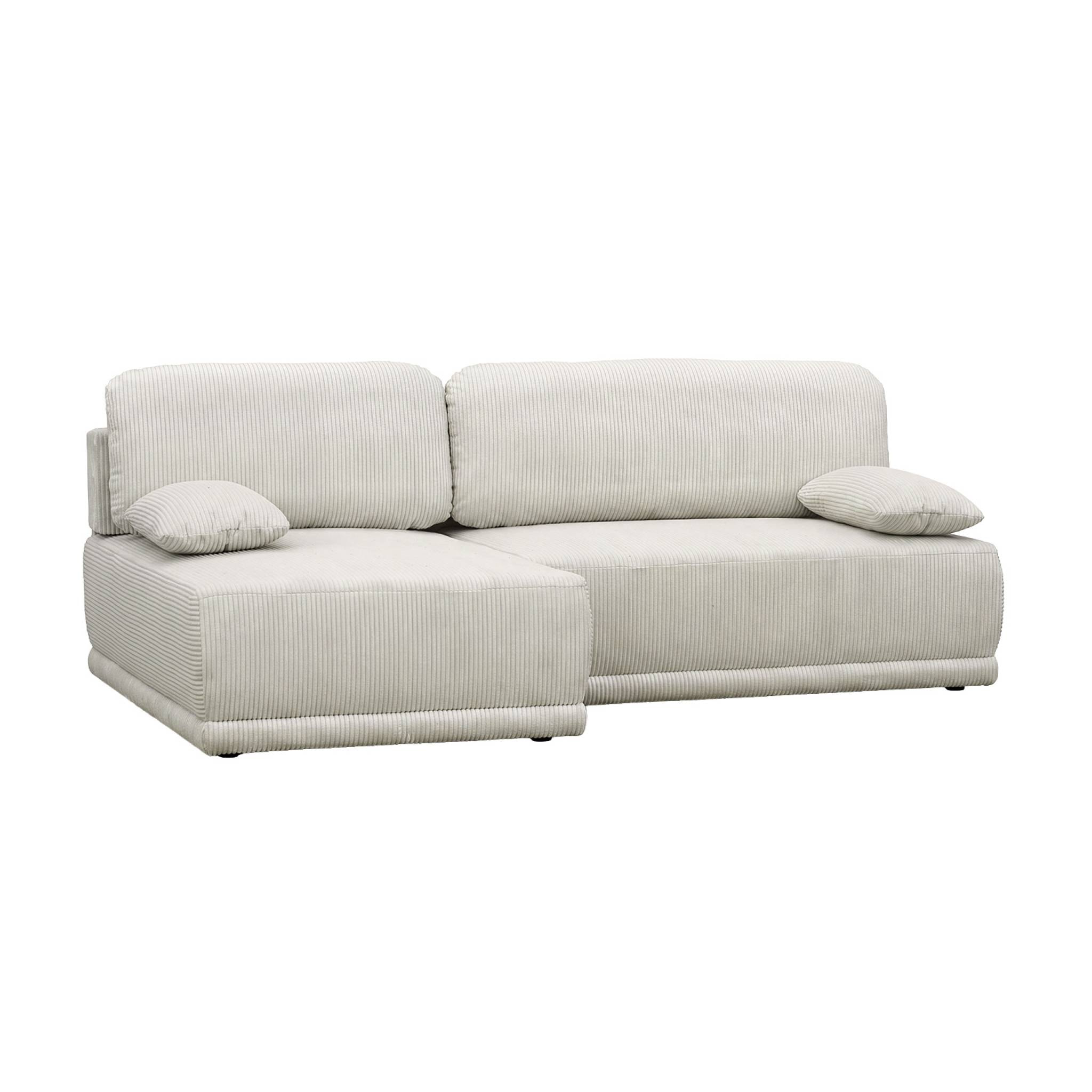 Banquette canapé d'angle gauche convertible 3 places velours côtelé avec coffre NELSON