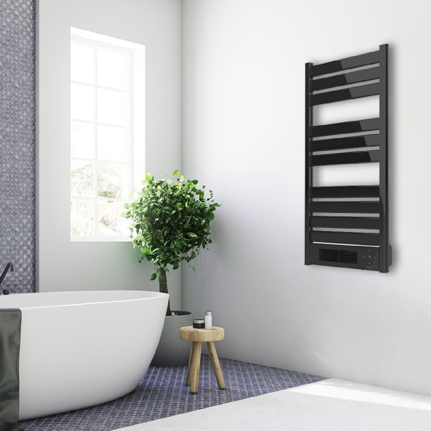 Radiador Toallero Eléctrico Bajo Consumo Ready Warm 9770 Ceramic Towel Black. Ca