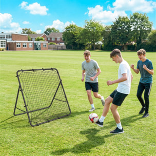 Filet de rebond football pliable réglable 5 angles - acier - 120x73x112cm - noir