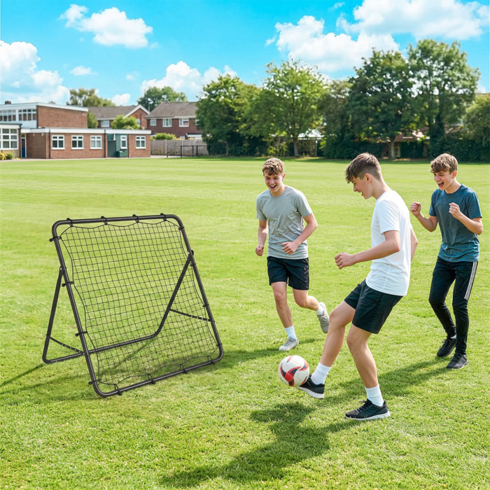 Filet de rebond football pliable réglable 5 angles - acier - 120x73x112cm - noir