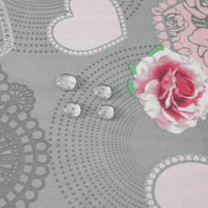 Nappe enduite esprit floral - Gris clair