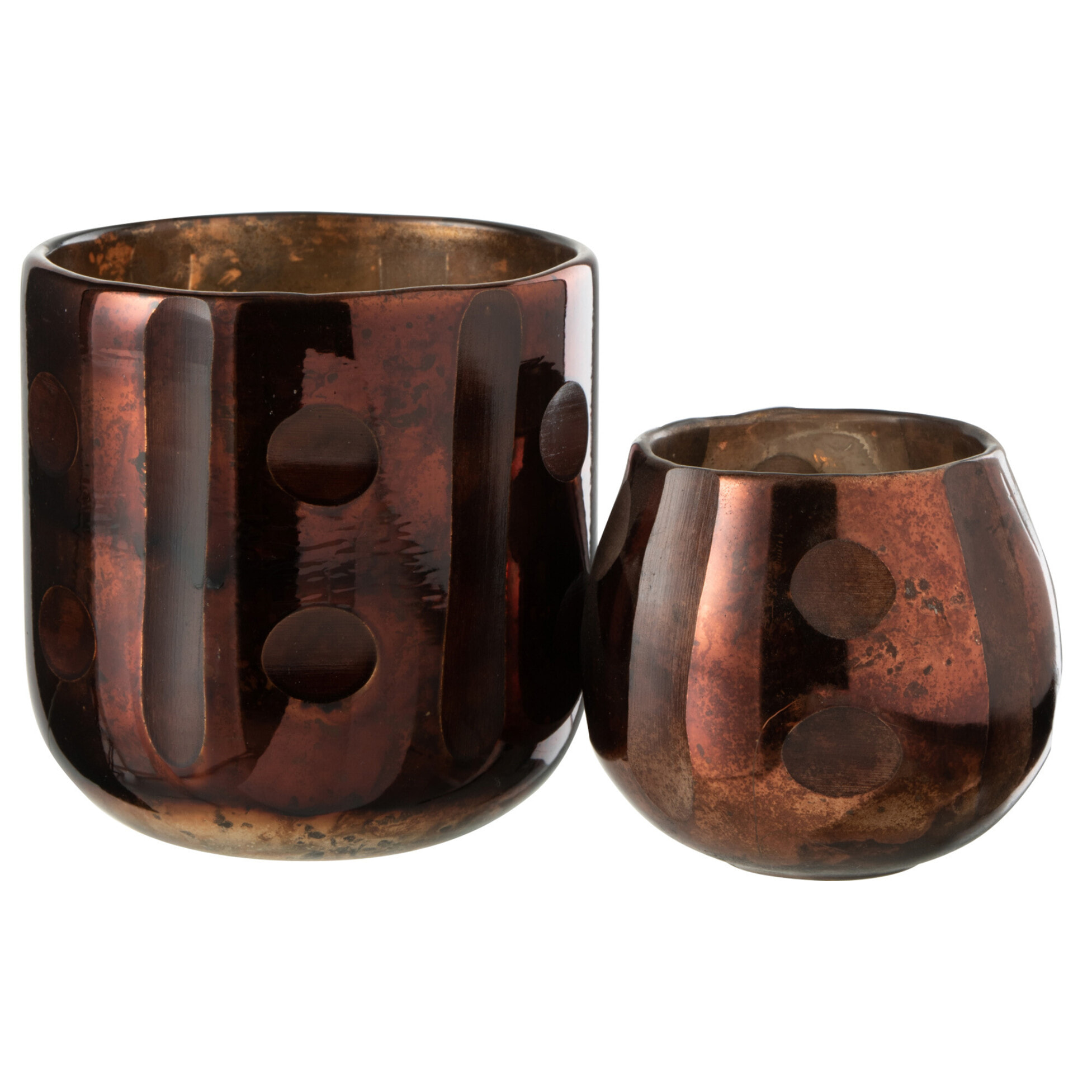 J-Line photophore Coconut Cylindrique - verre - brun