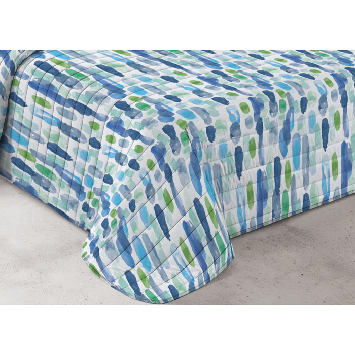 Quilt Trapuntino Piumino Estivo 100gr/mq Microfibra Disegno Diadema Aquarello Azzurro