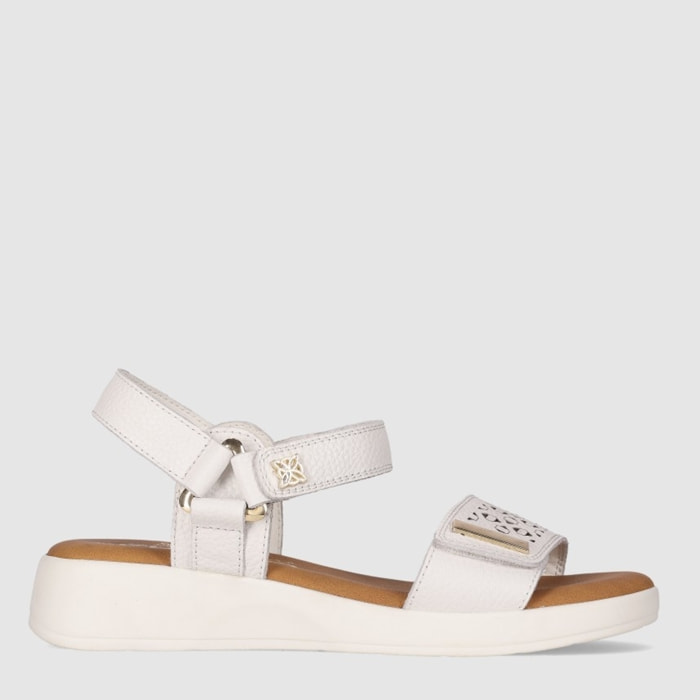 Sandalias de Piel - Blanco - Tacón: 3 cm