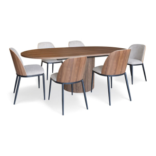 Ensemble table ovale extensible et 6 chaises  SIERRA