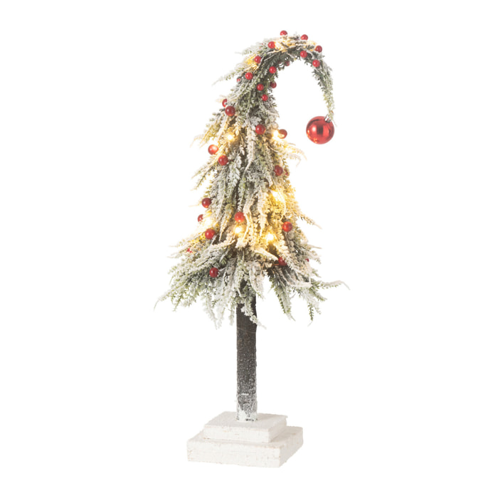 J-Line décoration sapin De Noël Bonnet Neige - plastique - vert/rouge - medium - LED