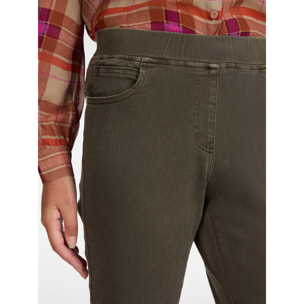 Elena Mirò - Pantalones slim en drill mezcla de algodón - Verde militare