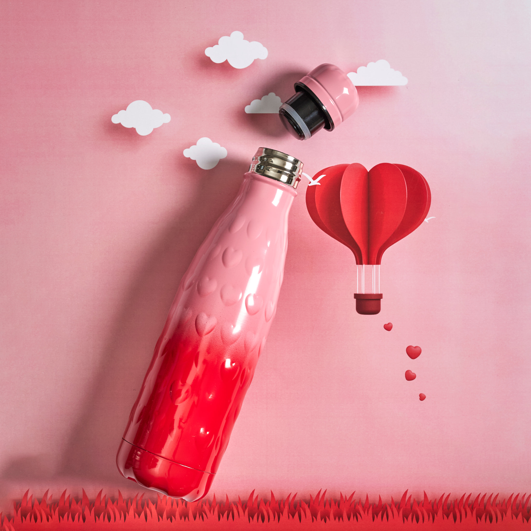 Coffret Bouteille Embossee Avec Porte Clef