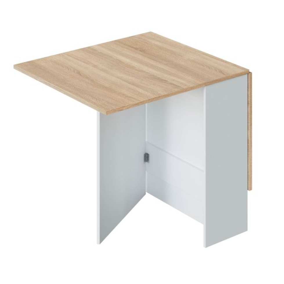 Mesa de comedor Fly Blanco Artik (Blanco Mate) - Roble Canadian