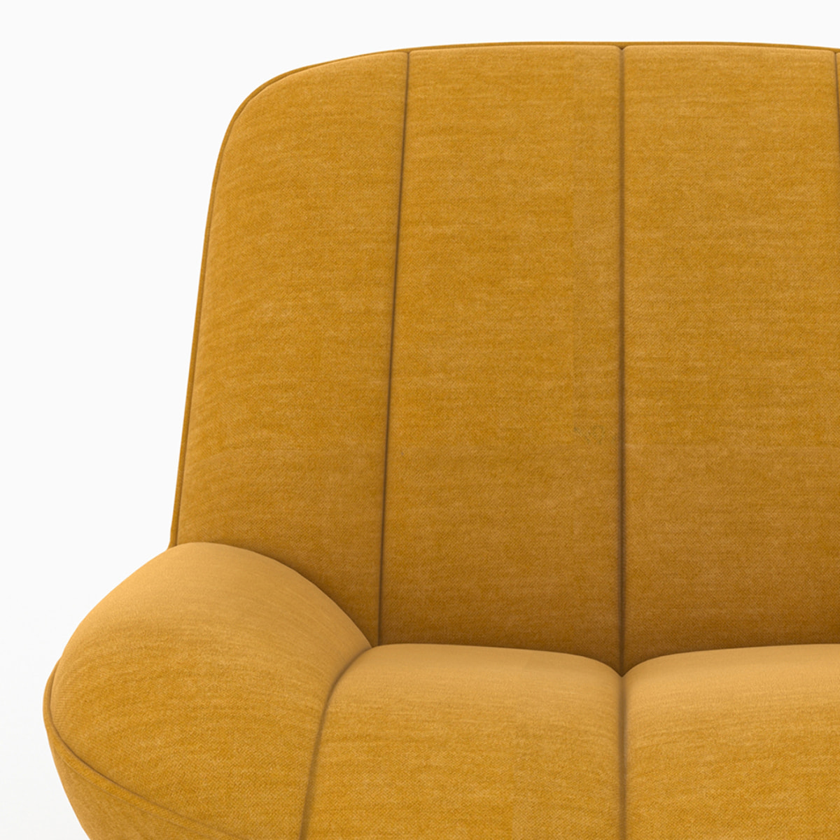 Rocking chair en tissu effet velours jaune moutarde  - Alvin