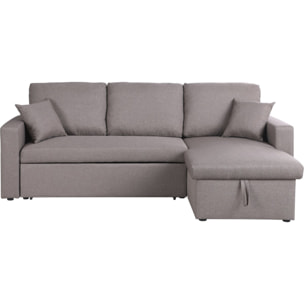 Canapé d'angle convertible/ réversible avec coffre "Alain" - 3 places - Taupe