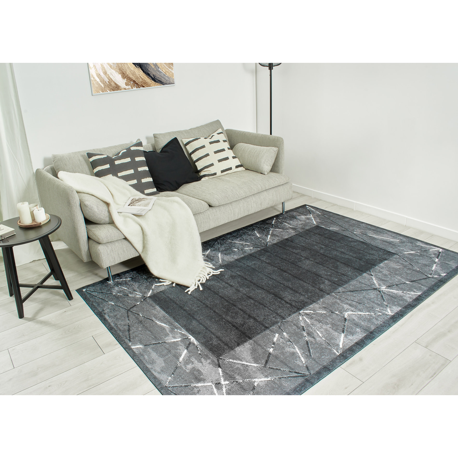Tapis de salon motif géométrique