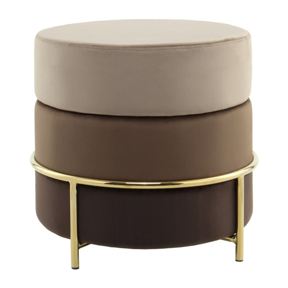 Pouf imbottito Matilda 100 in velluto marrone