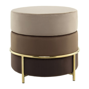 Pouf imbottito Matilda 100 in velluto marrone