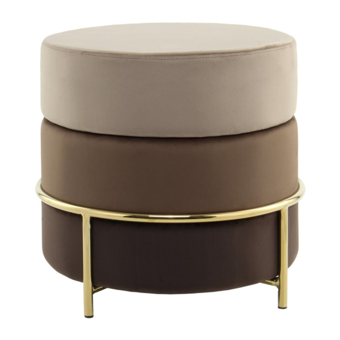 Pouf imbottito Matilda 100 in velluto marrone