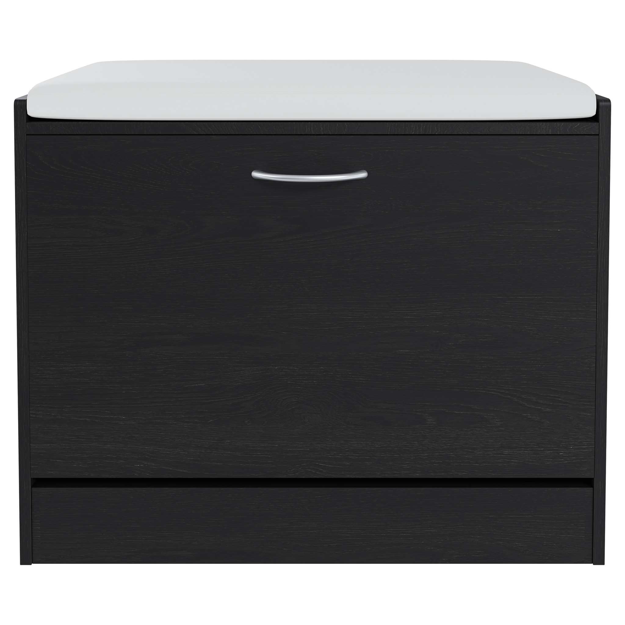 Panca Scarpiera Da Ingresso Salvaspazio Cuscino Anta Ribalta Seduta Imbottita In Ecopelle Soggiorno Casa Camera Ufficio 60 x 30 x 48 Cm Nero