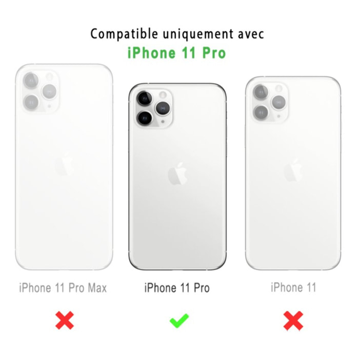 Coque iPhone 11 Pro Silicone liquide Noire + 2 Vitres en Verre trempé Protection écran Antichocs