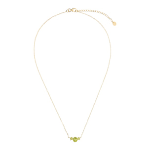 Collana in Argento 925 placcato Oro Giallo 18Kt con Peridoto Verde