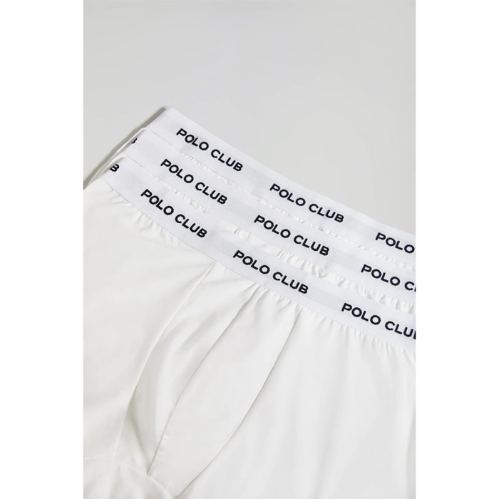 Pack de tres boxers blancos con logotipo Polo Club