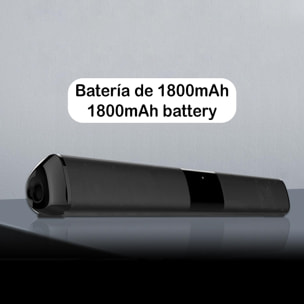 Soundbar 2.0 T90 Bluetooth 5.0. Ingresso RCA, ausiliario, Micro SD e radio FM. Batteria incorporata da 1800 mAh.