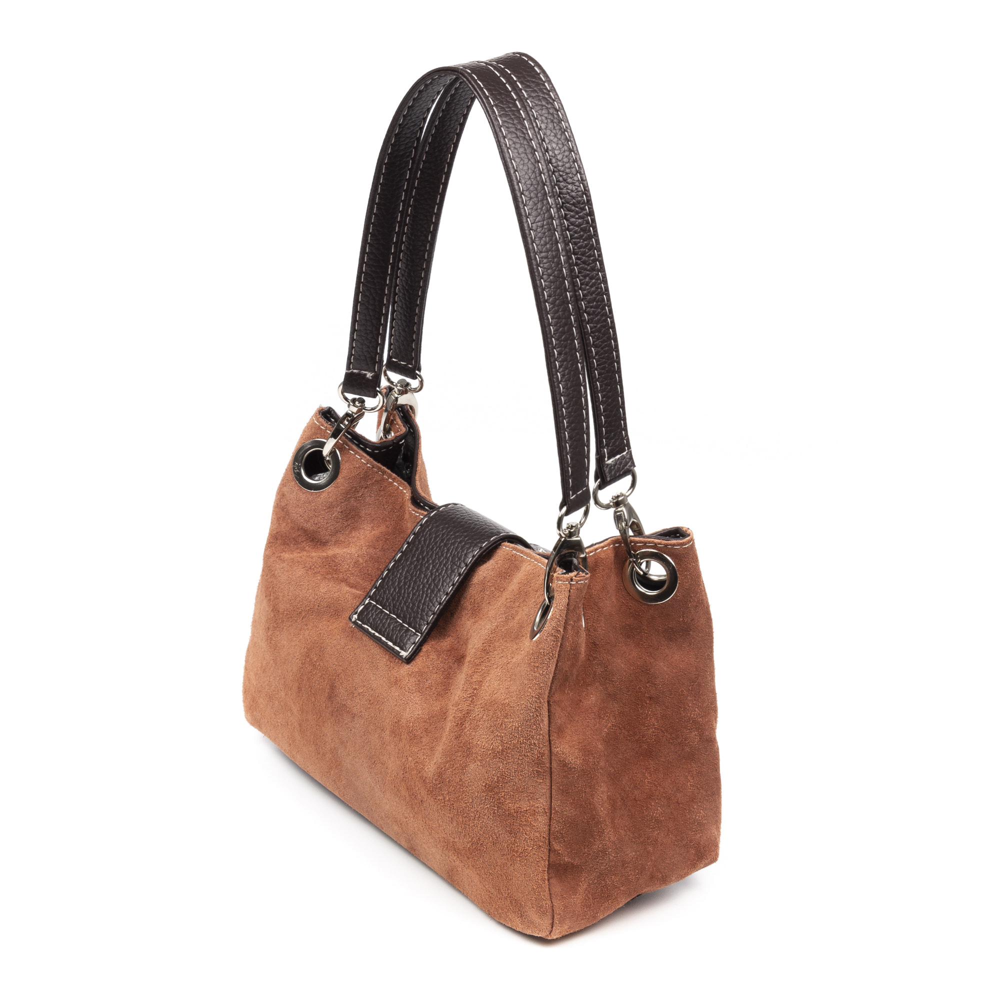 Aicurzio Bolso de hombro Mujer. Piel auténtica Gamuza Dollaro