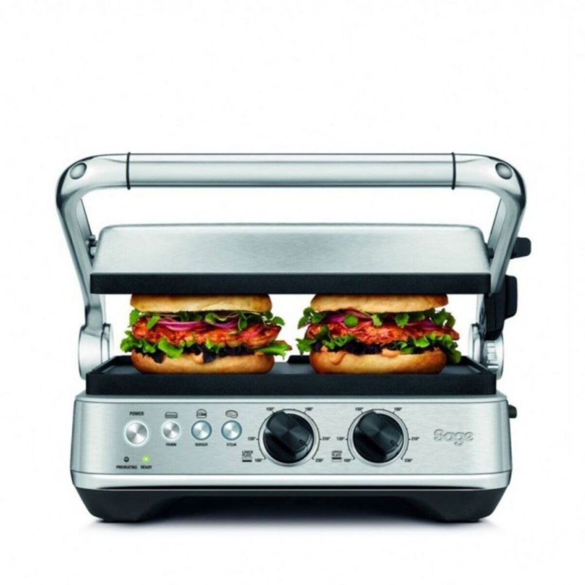 Grille-viande SAGE APPLIANCES SGR700BSS4EEU1 inox 2 zones de cuisson, plaques amovibles, 33x25 cm