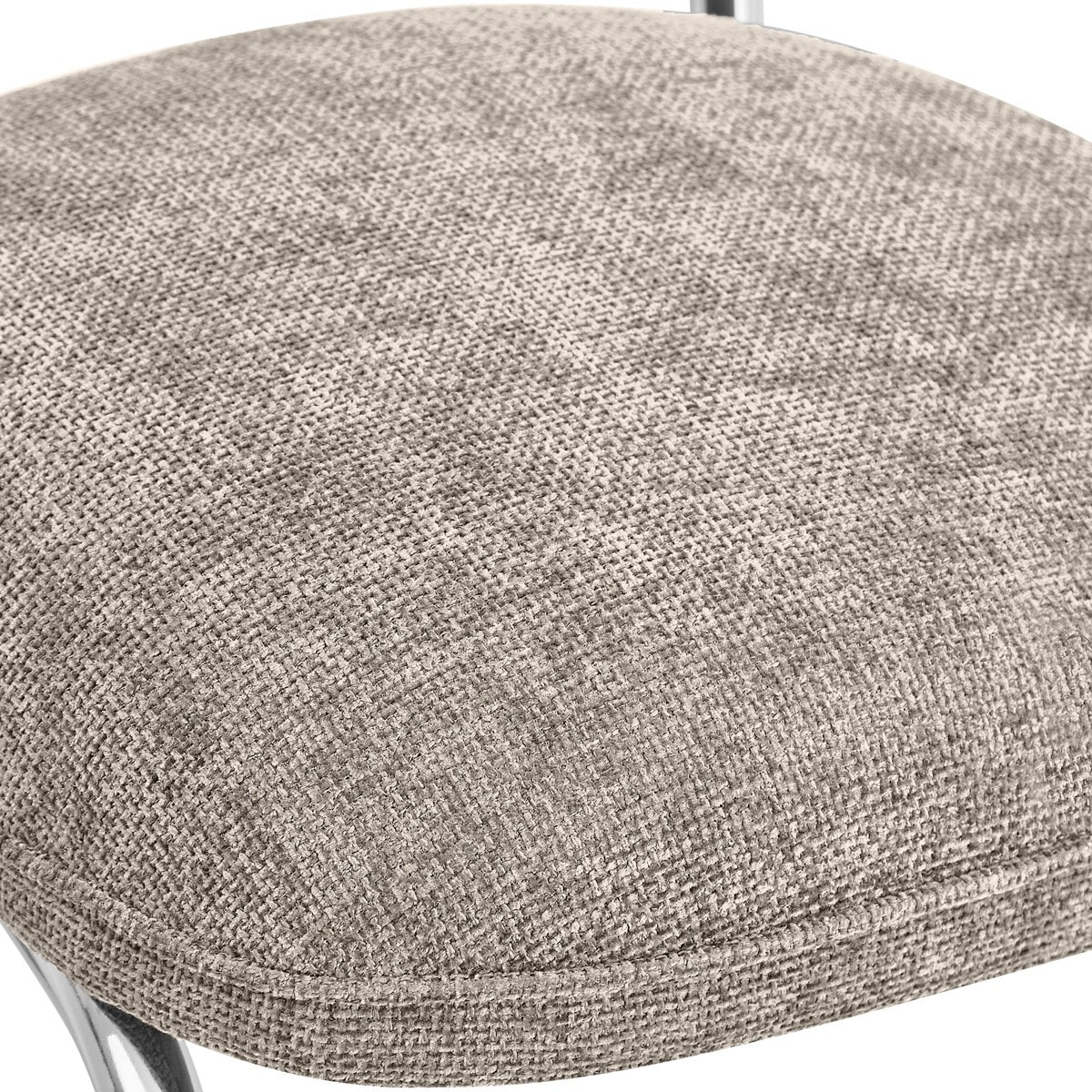 Lot de 2 tabourets de bar chromés en tissu chenille - LOU