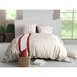 Parure housse de couette imprimée + 2 taies Rubis