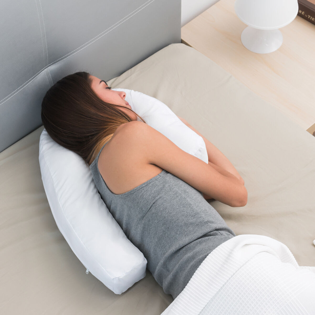 Almohada Ergonómica de Postura Lateral U Slupill InnovaGoods - Blanco