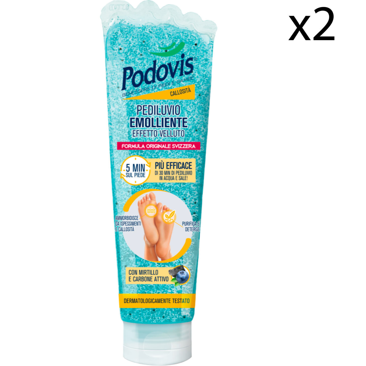 2x Podovis Pediluvio Emolliente Effetto Velluto - 2 Flaconi da 150ml