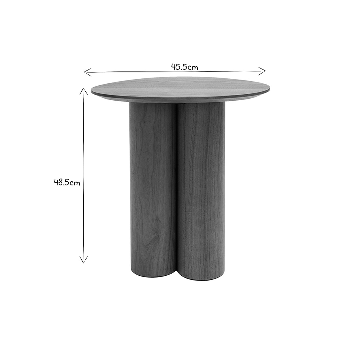 Table d'appoint design bois foncé noyer L44 cm HOLLEN