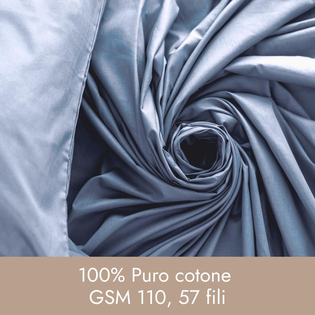 Completo lenzuola in cotone - Blu