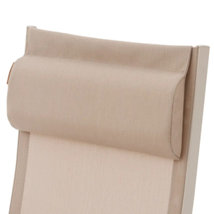 Fauteuil de jardin inclinable "Decima" lin & argile 8 positions en aluminium et texaline