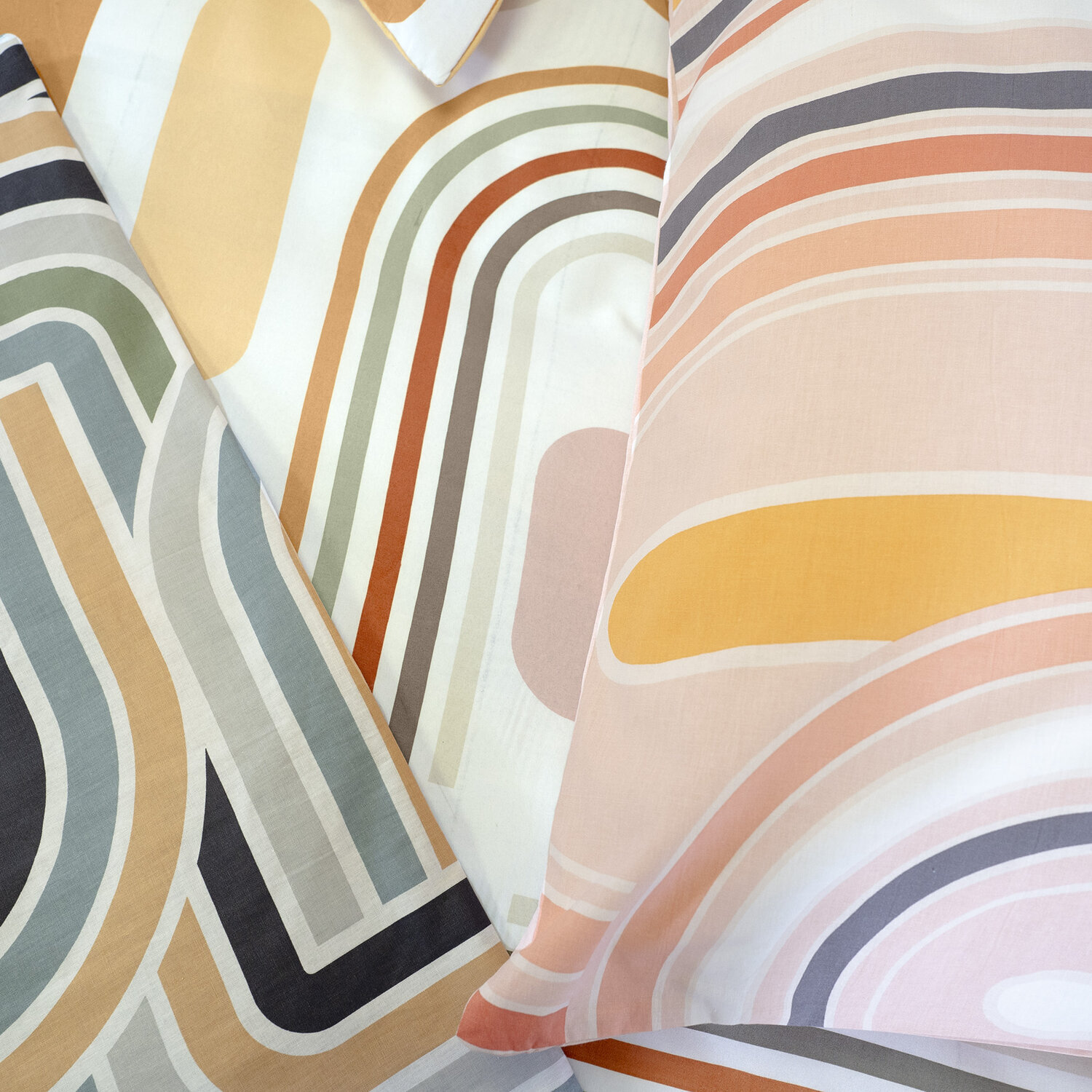 Parure housse de couette polyester beige