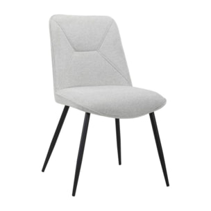 Chaise en tissu avec pieds fins en métal - PERRINE